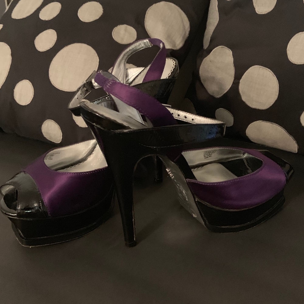 Purple and Black High Heel
